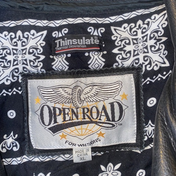 OPENROAD LEATHERS CLASSIC MOTORCYCLE LEATHER JACKET W/ ZIP OUT LINING - Picture 2 of 11